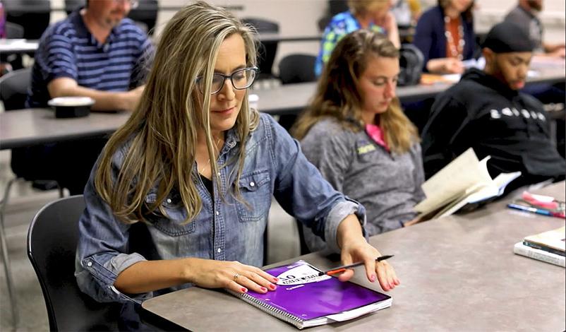 An adult accelerated student in class